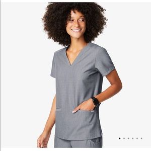 Large gray three pocket Figs scrub top